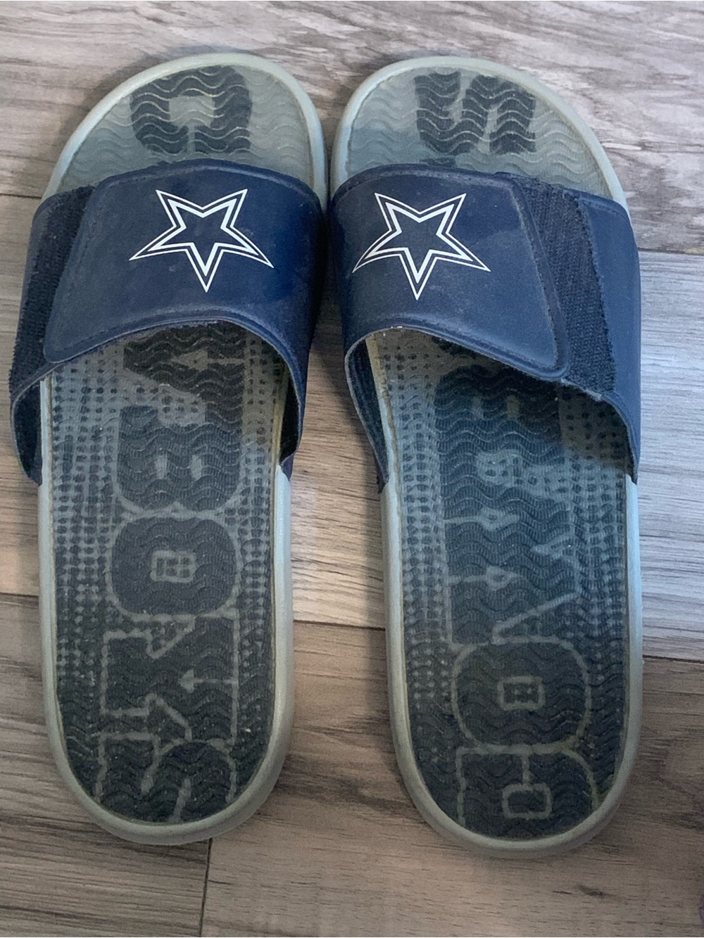 Men's Dallas Cowboy Navy Star Slide Sandals - Team Logo Strap